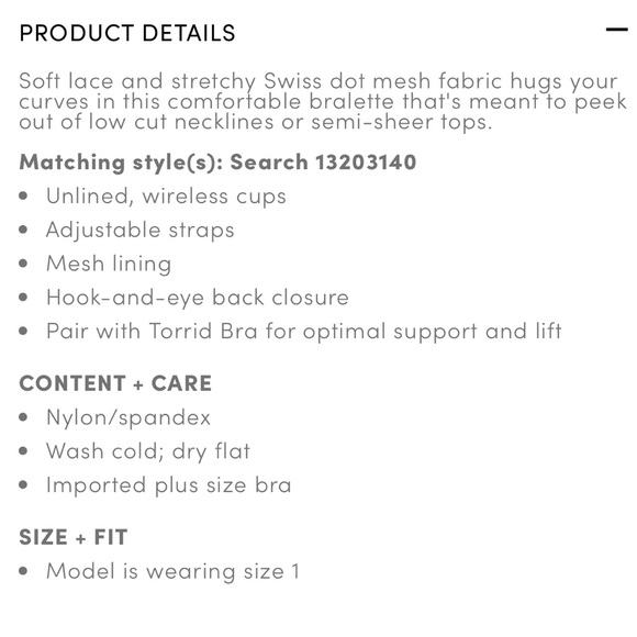 NWT Torrid Black Swiss Dot Mesh & Lace Unlined Bralette - Picture 11 of 11